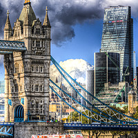 Buy canvas prints of Tower Bridge and the City by David Pyatt