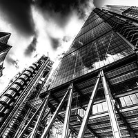 Buy canvas prints of The Lloyd's of London Cheesegrater and Willis Grou by David Pyatt