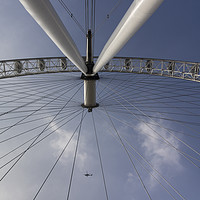 Buy canvas prints of  The London Eye And Apache Helicopter by David Pyatt