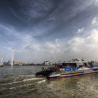 Buy canvas prints of Thames Clipper And Cable Car by David Pyatt