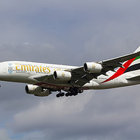 Buy canvas prints of Emirates Airlines A380 by David Pyatt