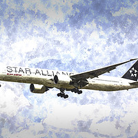 Buy canvas prints of Star Alliance Boeing 777 Art by David Pyatt