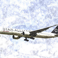 Buy canvas prints of Star Alliance Boeing 777 Art by David Pyatt