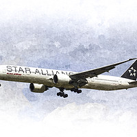 Buy canvas prints of Star Alliance Boeing 777 by David Pyatt