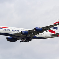 Buy canvas prints of British Airways Airbus A380 by David Pyatt