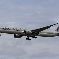 Buy canvas prints of Qatar Airlines Boeing 777 by David Pyatt