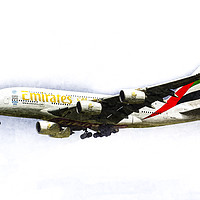 Buy canvas prints of Emirates Airline A380 Art by David Pyatt