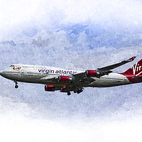 Buy canvas prints of Virgin Atlantic Boeing 747 Art by David Pyatt