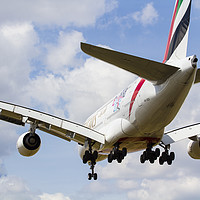 Buy canvas prints of Emirates Airbus A380 by David Pyatt
