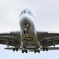 Buy canvas prints of Qatar Airlines Airbus A380 by David Pyatt