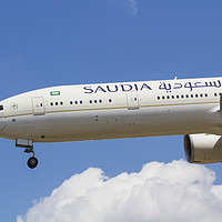 Buy canvas prints of Saudi Arabian Airlines Boeing 777 by David Pyatt