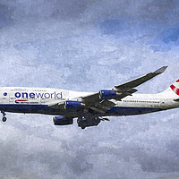 Buy canvas prints of One World Boeing 747 Art by David Pyatt