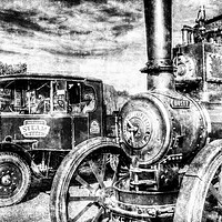 Buy canvas prints of Traction Engine and Steam Lorry Vintage by David Pyatt