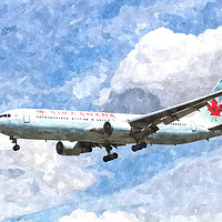Buy canvas prints of Air Canada Boeing 767 Art by David Pyatt