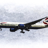 Buy canvas prints of  British Airways Boeing 777 Art by David Pyatt