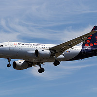 Buy canvas prints of Brussels Airlines Airbus A319 by David Pyatt