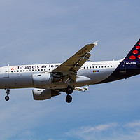 Buy canvas prints of Brussels Airlines Airbus A319 by David Pyatt