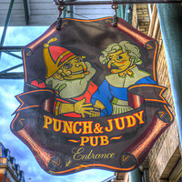 Buy canvas prints of The Punch And Judy Pub Sign by David Pyatt