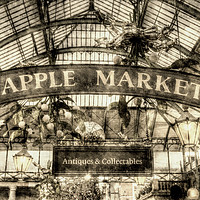Buy canvas prints of The Apple Market Covent Garden London Vintage by David Pyatt