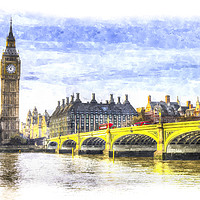 Buy canvas prints of Westminster Bridge and Big Ben Art by David Pyatt