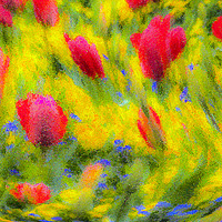 Buy canvas prints of English Summer Flowers Pastel by David Pyatt