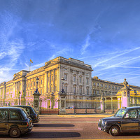 Buy canvas prints of Buckingham Palace And London Taxis by David Pyatt