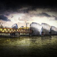 Buy canvas prints of The Thames Barrier London Art by David Pyatt