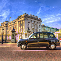 Buy canvas prints of Taxi Buckingham Palace by David Pyatt