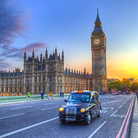 Buy canvas prints of Westminster Bridge And Taxi by David Pyatt