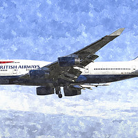Buy canvas prints of British Airways Boeing 747 Art by David Pyatt