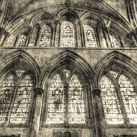 Buy canvas prints of Rochester Cathedral Stained Glass Windows Vintage by David Pyatt