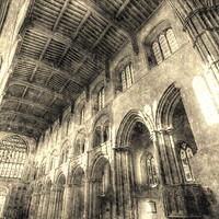 Buy canvas prints of Rochester Cathedral Vintage by David Pyatt