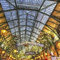 Buy canvas prints of The Apple Market Covent Garden London Oil by David Pyatt