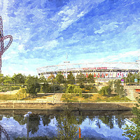 Buy canvas prints of West Ham Olympic Stadium And The Arcelormittal Orb by David Pyatt
