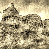 Buy canvas prints of Edinburgh Castle Vintage by David Pyatt