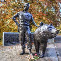 Buy canvas prints of Wojtek The Soldier Bear Memorial Edinburgh by David Pyatt