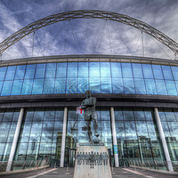 Buy canvas prints of Bobby Moore Statue Wembley Stadium  by David Pyatt