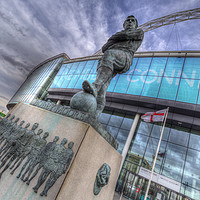 Buy canvas prints of Bobby Moore Statue Wembley Stadium by David Pyatt