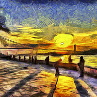Buy canvas prints of Bosphorus Istanbul Sunset Art by David Pyatt