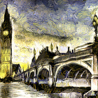 Buy canvas prints of Westminster Bridge Van gogh by David Pyatt