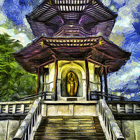 Buy canvas prints of The Pagoda Van Gogh by David Pyatt