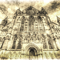 Buy canvas prints of York Minster Cathedral Vintage by David Pyatt