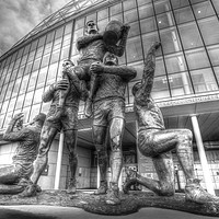 Buy canvas prints of Rugby League Legends Statue Wembley  by David Pyatt