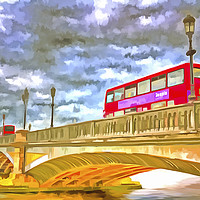 Buy canvas prints of Battersea Bridge Pop Art by David Pyatt