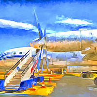 Buy canvas prints of Pop Art Russian Airliner by David Pyatt