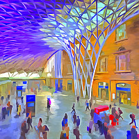 Buy canvas prints of Kings Cross Rail Station Pop Art by David Pyatt