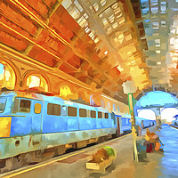 Buy canvas prints of Railway Station Pop Art by David Pyatt