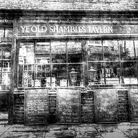 Buy canvas prints of Ye Old Shambles Tavern York Vintage by David Pyatt