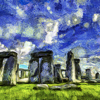 Buy canvas prints of Stonehenge Vincent Van Gogh by David Pyatt