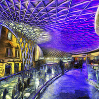 Buy canvas prints of Kings Cross Rail Station Van gogh by David Pyatt